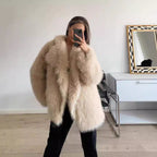 Damen Boucle Kunstfelljacke R&B