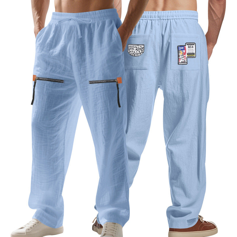 Herren nan lockere Cargo-Hose mit Reißverschlüssen und elastischem Bund R&B