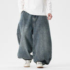 Herren nan extraweite Baggy-Jeans mit tiefem Schritt, relaxed Low-Crotch Schnitt und weitem Saum R&B