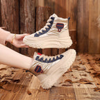 Damen modische High-Top Sneaker mit warmem Futter und rutschfester Sohle R&B