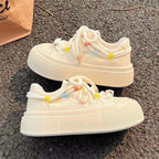 Damen Sportliche Freizeit-Sneaker mit elastischen Schnürsenkeln und atmungsaktivem Obermaterial