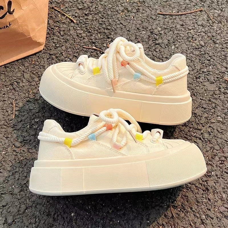 Damen Sportliche Freizeit-Sneaker mit elastischen Schnürsenkeln und atmungsaktivem Obermaterial