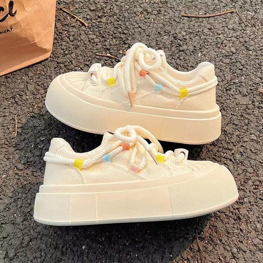 Damen Sportliche Freizeit-Sneaker mit elastischen Schnürsenkeln und atmungsaktivem Obermaterial R&B