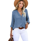 Damen Leichte und luftige Bluse mit Knopfleiste R&B