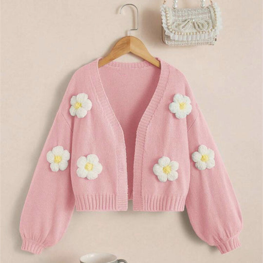 Damen Kurzjacke mit verspielten Blumenapplikationen R&B