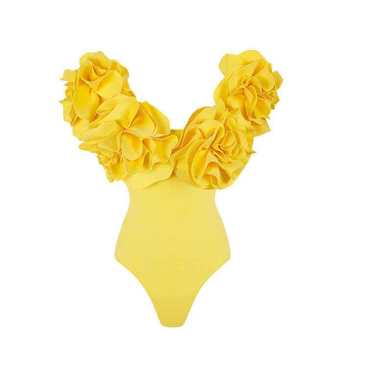 Damen Einteiler Schwimmanzug mit voluminösen Rüschen R&B