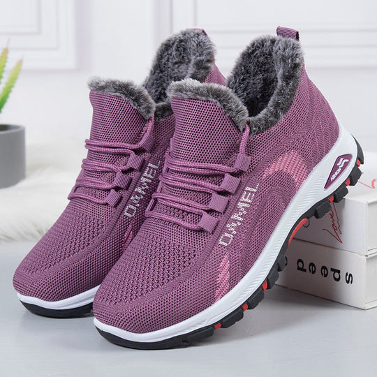 Damen Winterfeste und Atmungsaktive Sneakers mit Kuscheligem Innenfutter R&B
