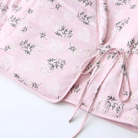 Damen gesteppte Übergangsjacke mit floralem Muster und kontrastierenden Details R&B