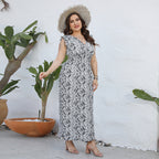 Damen Maxikleid mit verspielten Bindedetails und elegantem Paisley-Muster R&B