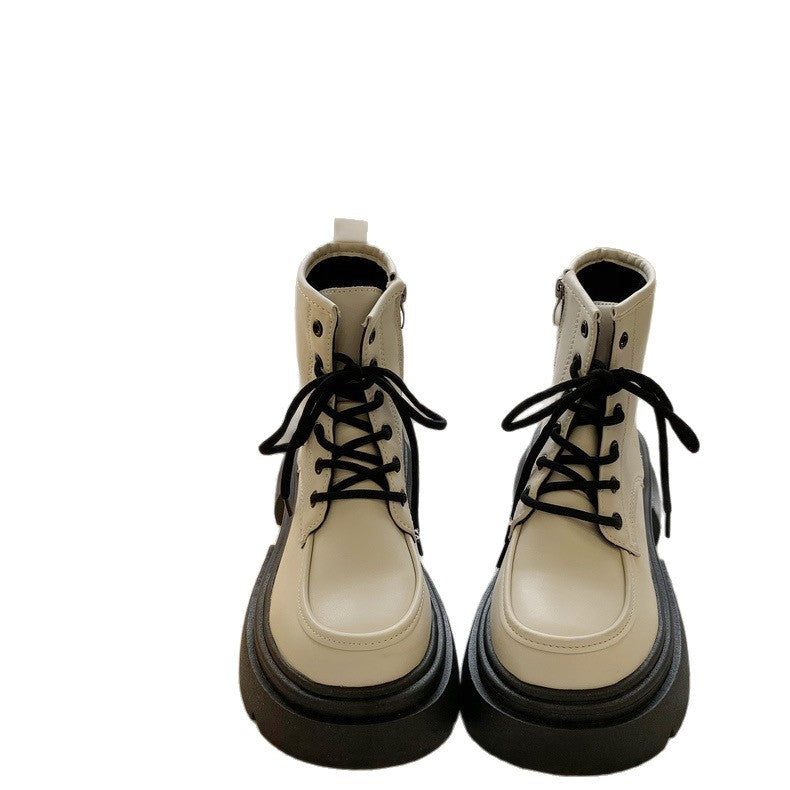 Damen Rustikale Ankle Boots mit dicker Sohle und praktischer Schnürung
