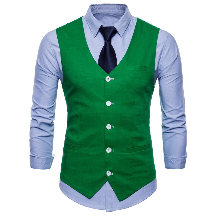 Herren elegante Anzugweste mit praktischen Taschen und detailliertem Design R&B