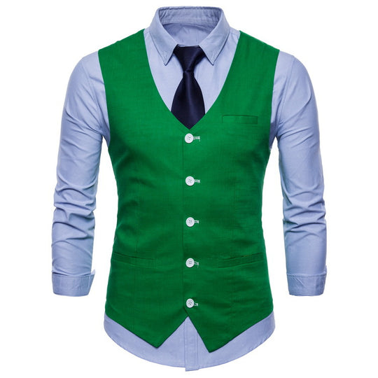 Herren elegante Anzugweste mit praktischen Taschen und detailliertem Design R&B