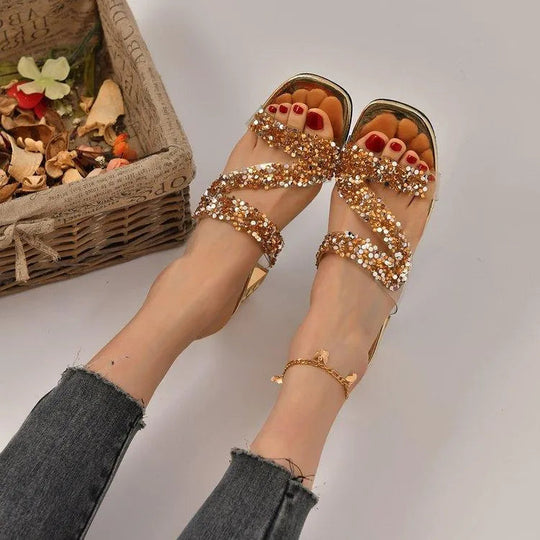 R&B | Sandalen mit Absätzen und Pailletten