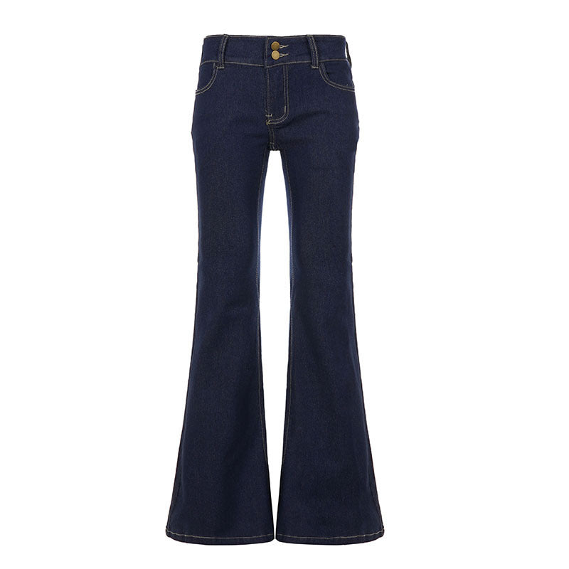 Damen Bootcut Jeans mit hohem Taillenbund und eleganter Nahtführung R&B