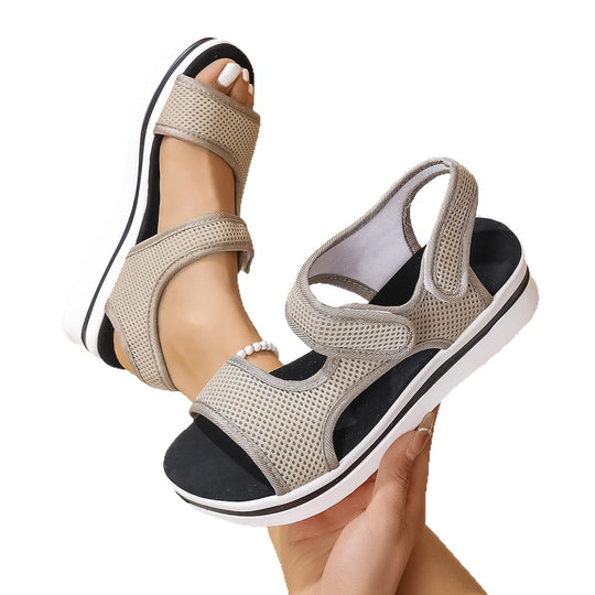 Damen Atmungsaktive Riemchen-Sandalen mit verstellbarem Klettverschluss R&B