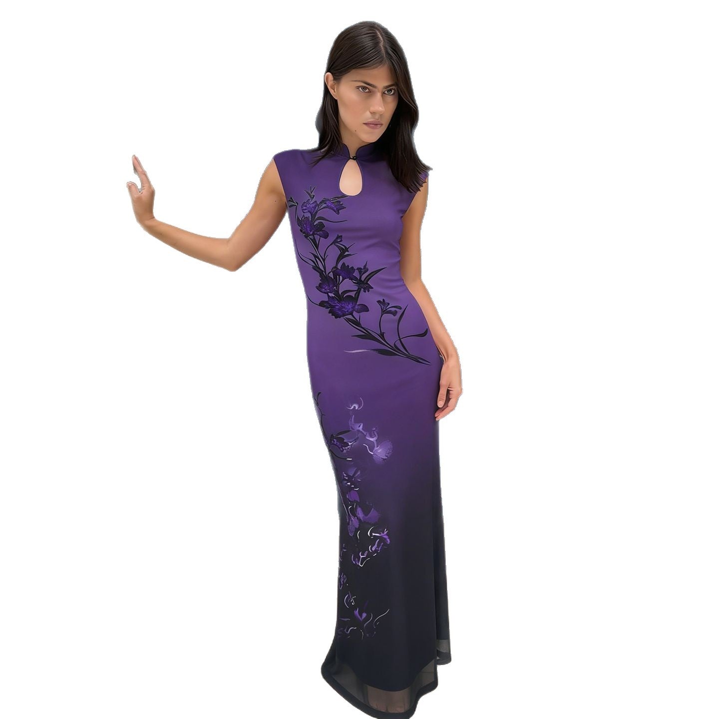 Damen Maxikleid mit elegantem, floralem Design R&B