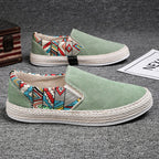 Damen Slip-On Espadrilles mit buntem Ethnodruck R&B