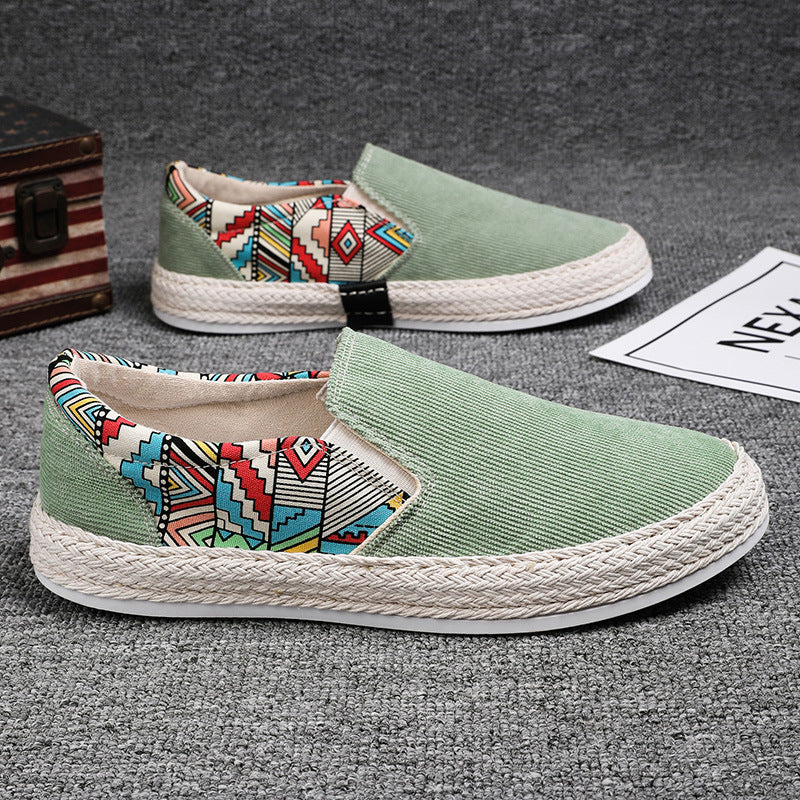 Damen Slip-On Espadrilles mit farbenfrohen Tribal-Mustern