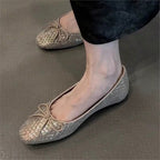 Damen Ballerinas mit zierendem Schleifendetail und elegante GewR&Bestruktur R&B