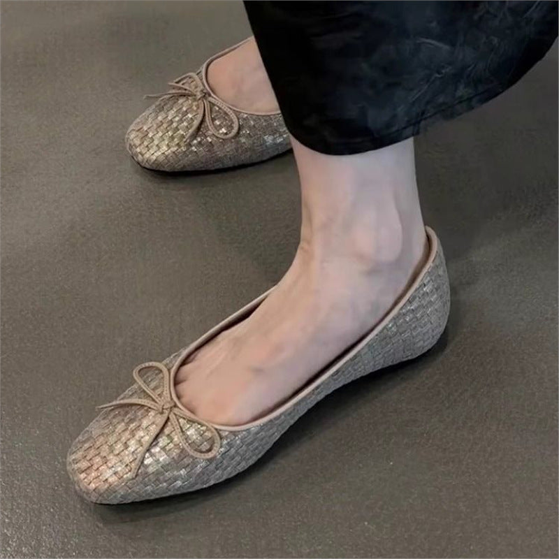 Damen Ballerinas mit zierendem Schleifendetail und elegante GewR&Bestruktur R&B
