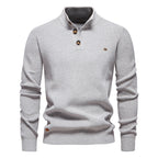 Herren Pullover mit Knopfleiste und strukturiertem Muster