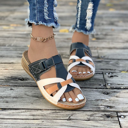 Damen eleganten Freizeitsandalen mit verstellbarem Riemen und ergonomischer Fußbettung R&B