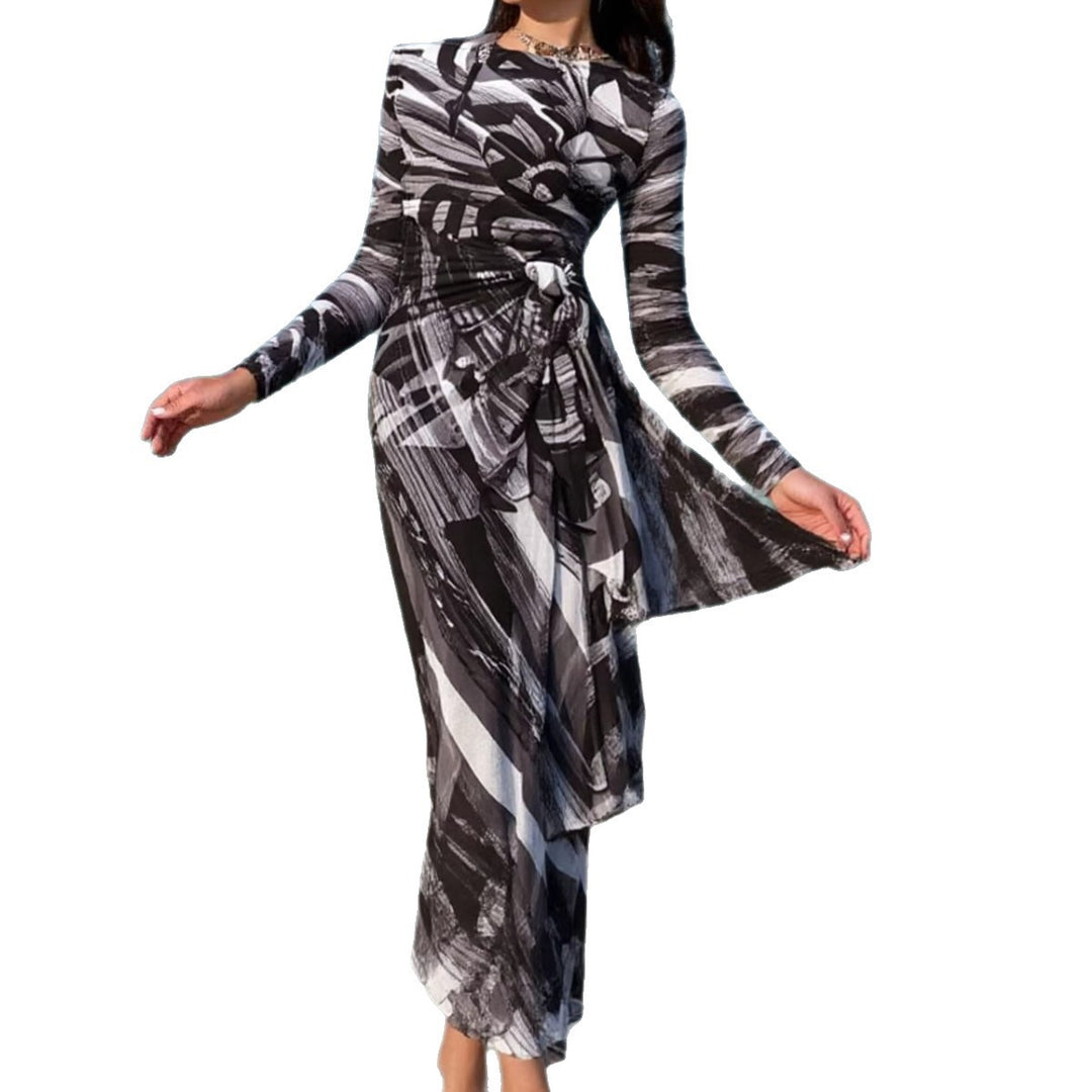 Damen Maxi-Strandkleid mit raffiniertem Wickeldesign R&B