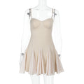 Damen Skaterkleid mit elegantem Bustier-Oberteil und Rüschen R&B