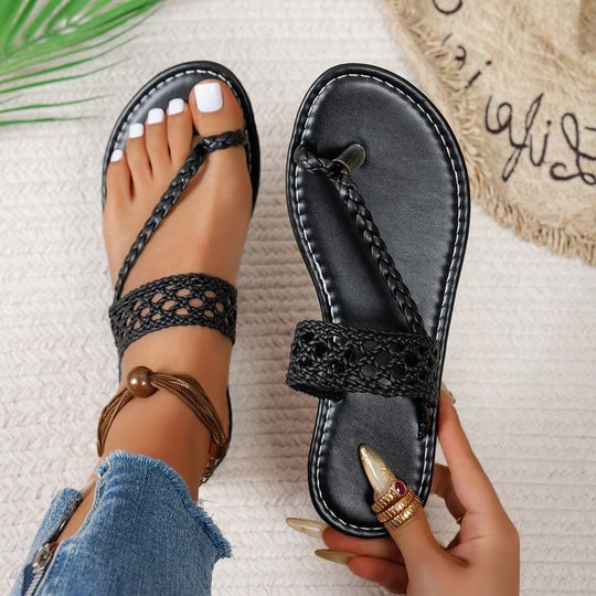 Damen Raffinierte Zehentrenner-Sandalen mit geflochtenem Riemen R&B
