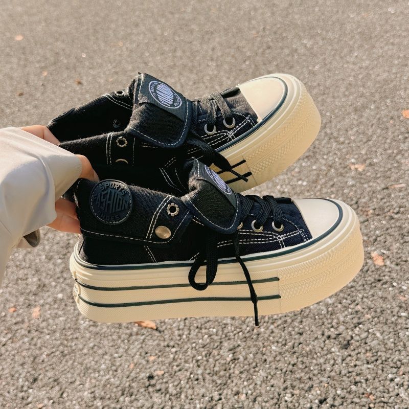 Damen Chunky Sneakers mit hohem Plateau und modischem Schnürsystem