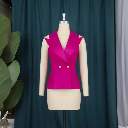 Damen Elegantes Blazer-Set mit weit geschnittenen Hosen R&B
