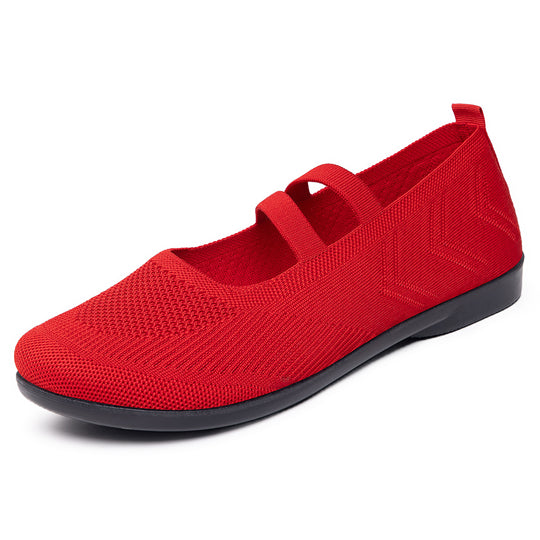 Damen Komfortable Strickschuhe mit elastischem Riemen R&B