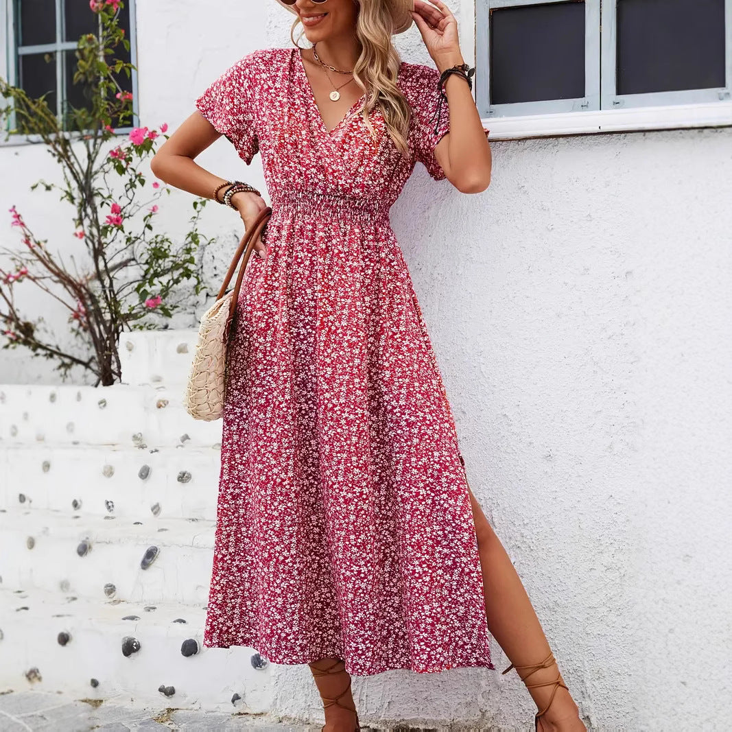 Damen Maxi-Kleid mit floralen Mustern R&B