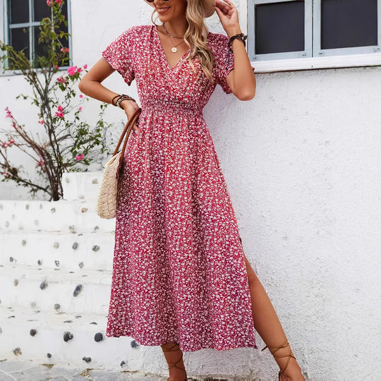 Damen Maxi-Kleid mit floralen Mustern R&B