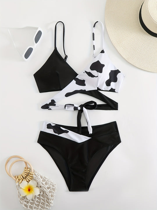 Damen Triangel-Bikini mit sportlichem Knoten-Design R&B