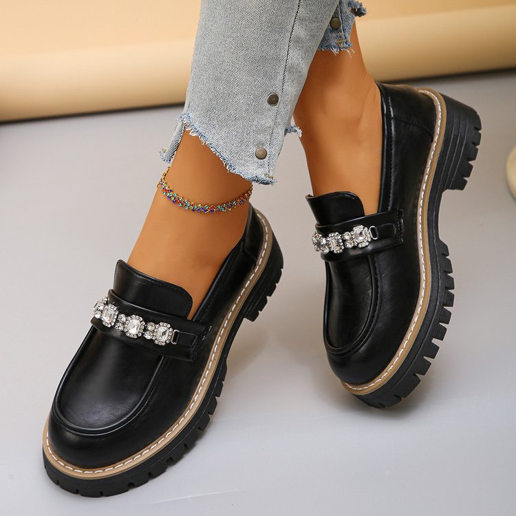 Damen Elegante und bequeme Mokassins mit dekorativen Kristallen R&B