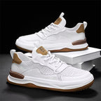 Damen Atmungsaktive Sport-Sneaker mit Leder- und Mesh-Elementen R&B