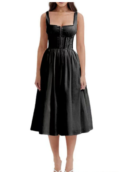 Damen Midi-Kleid mit raffinierten Spitzenakzenten und tailliertem Schnitt R&B