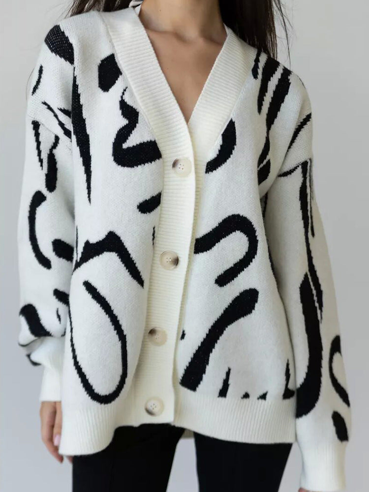 Damen Strickjacke mit einzigartigem Muster R&B