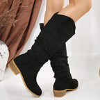 Damen Überknee-Stiefel mit modischem Design und komfortablem Blockabsatz R&B