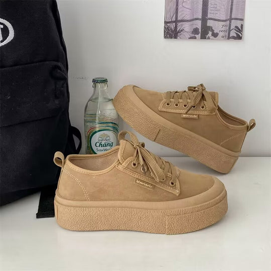 Damen Komfortable Sneakers mit dicker Gummisohle und weichem Wildlederobermaterial R&B