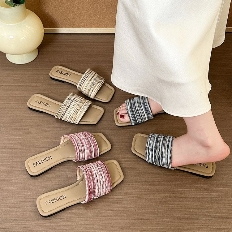 Damen elegante und komfortable Riemchen-Pantoletten R&B