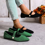 Damen Elegante Slingback-Ballerinas mit modischem Perlen-Detail R&B