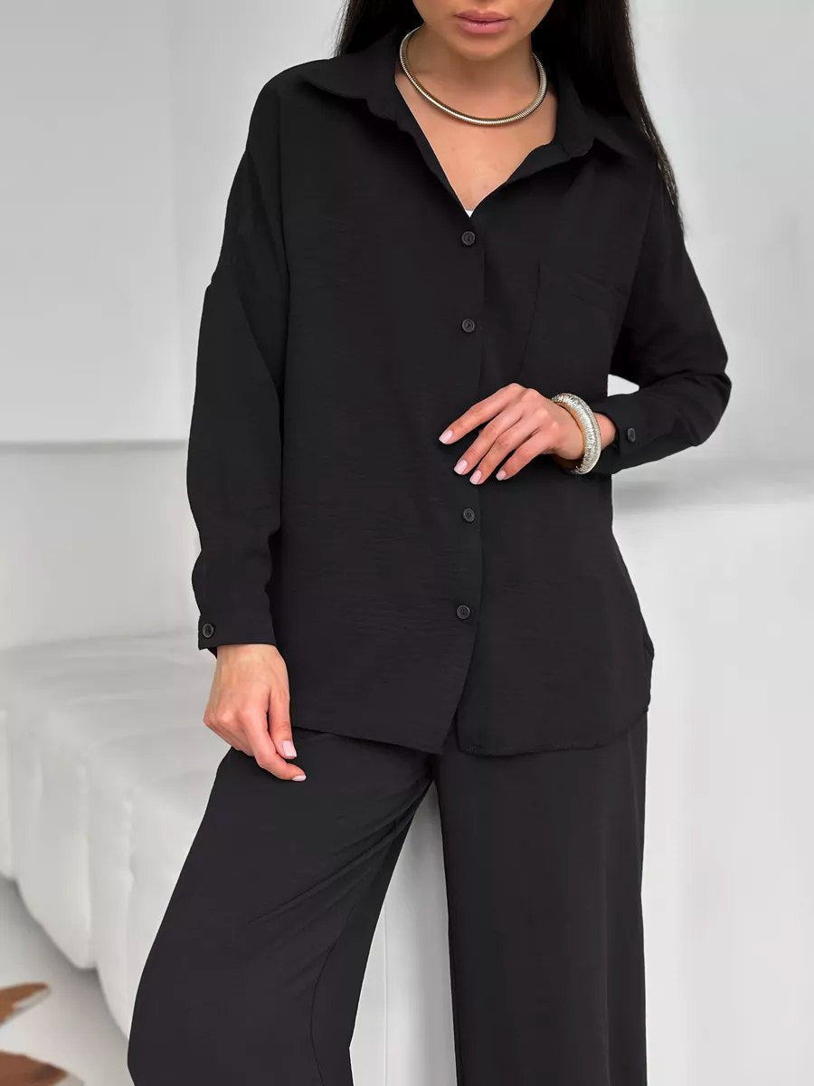 Damen Lässige Hemdbluse aus leichtem Material R&B
