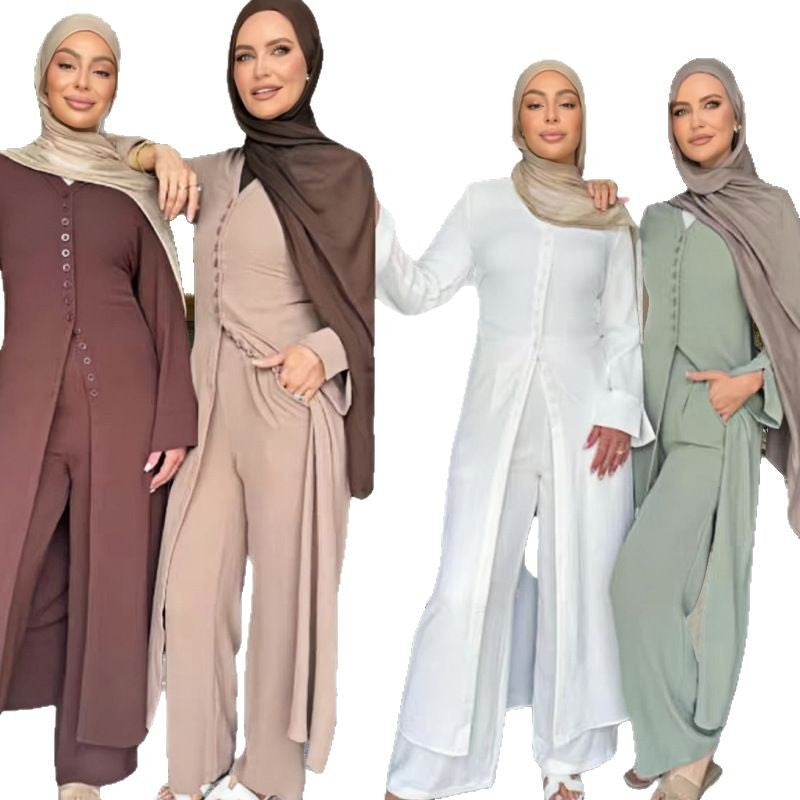 Damen Jumpsuit mit elegantem Knopfdesign und weitem Bein R&B