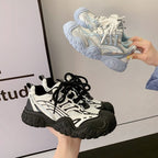 Damen sportliche Lauf-Sneaker mit atmungsaktiver Mesh-Oberfläche und robustem Sohlenprofil R&B