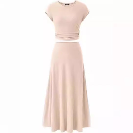 Damen Maxikleid mit Raffinierten Raffungselementen und Elegantem Schnitt R&B