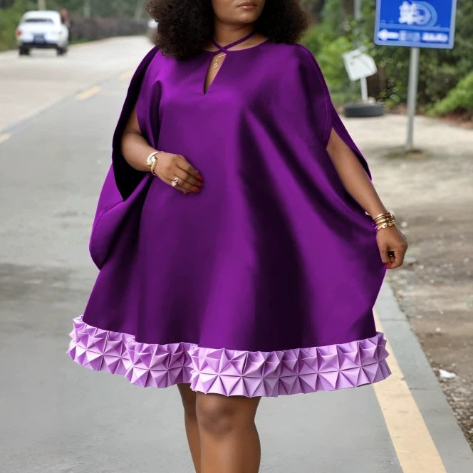 Damen Elegantes Kaftan-Kleid mit dekorativem Faltenbesatz R&B