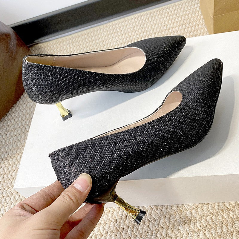 Damen Elegante Pumps mit funkelndem Akzent und geschwungenem Absatz R&B