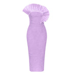 Damen Elegantes Midikleid mit voluminösem Rüschendesign R&B